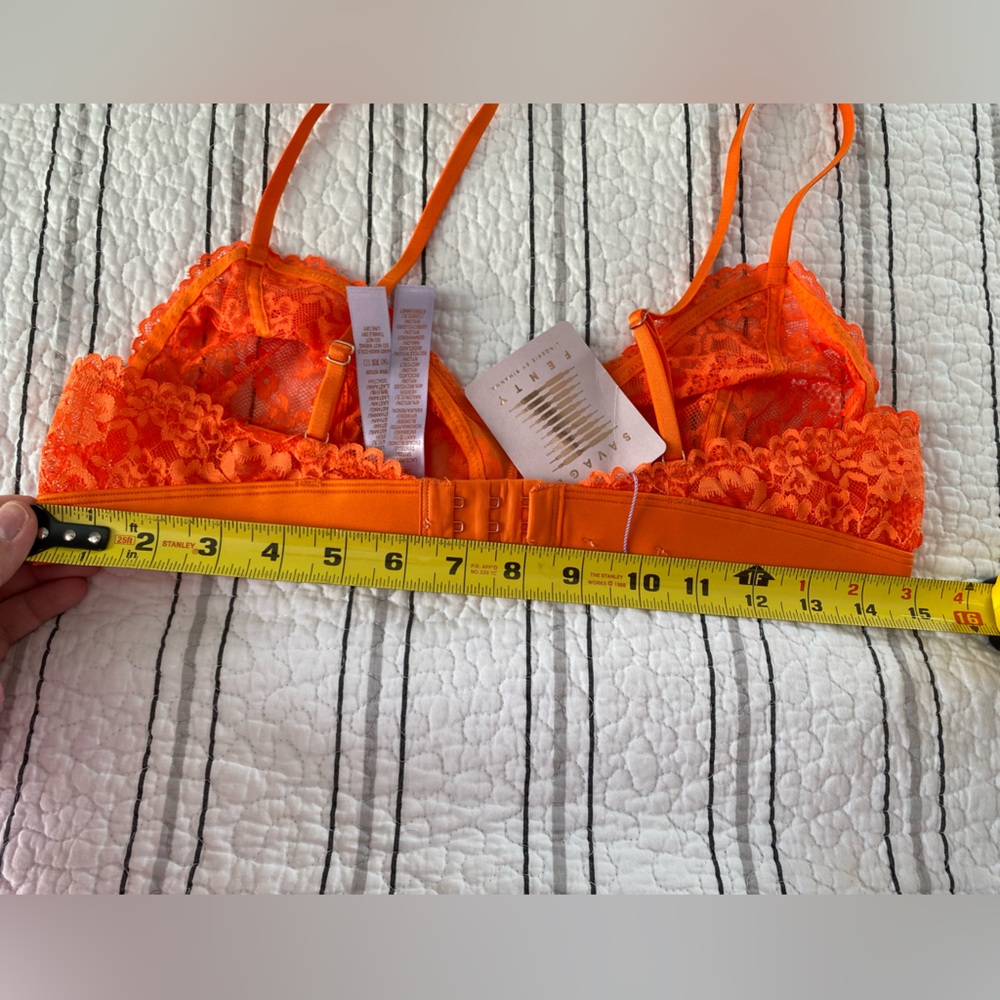 Savage X Fenty NWT orange lace bralette bra large - Picture 5 of 5